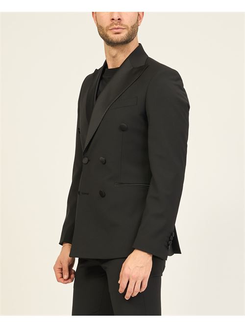 Robe noire à double boutonnage Mulish en viscose mélangée MULISH | AB7217-ALBIOLNERO