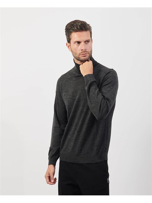 Pull Boss noir coupe slim en laine vierge BOSS | 50468262002