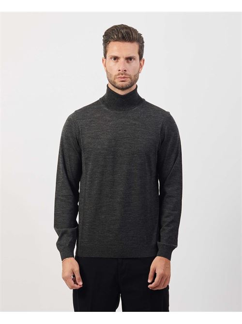 Maglione nero slim fit Boss in lana vergine BOSS | 50468262002