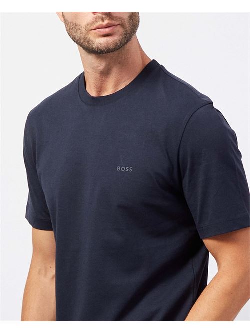 T-shirt uomo Boss in cotone e logo in gomma BOSS | 50468347404