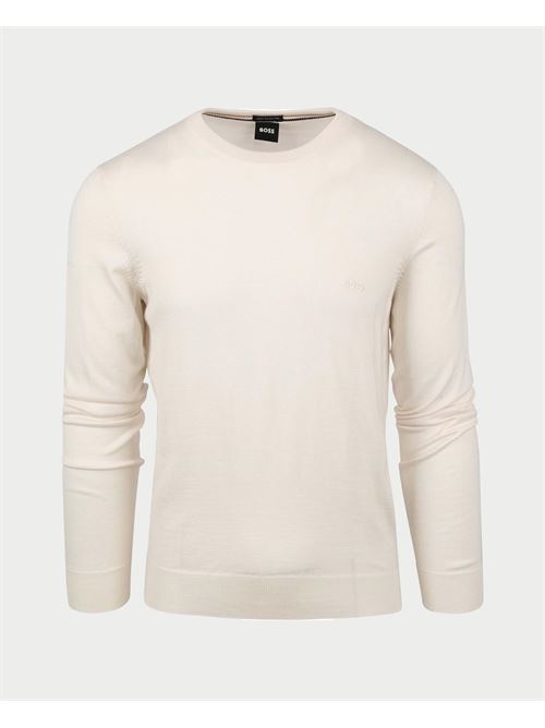 Boss Men's Crewneck Wool Sweater with Logo BOSS | 50476364131