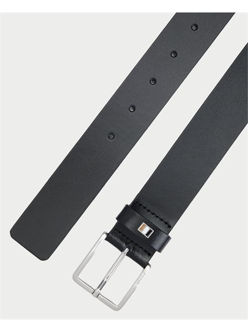 Ceinture Boss en cuir noir avec détails en métal BOSS | 50486839001