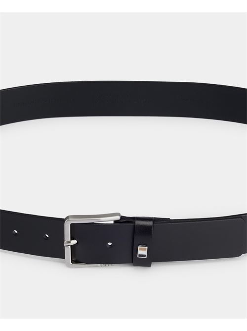 Ceinture Boss en cuir noir avec détails en métal BOSS | 50486839001