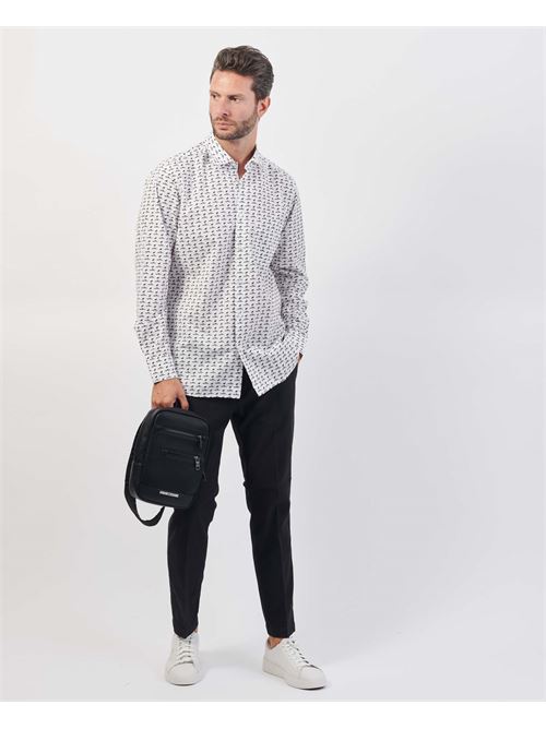 Boss Men's Cotton Shirt with Micro Print