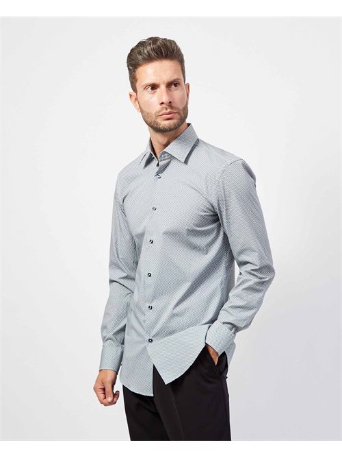 Camicia uomo Boss in popeline di cotone con micro motivo BOSS | 50519830373