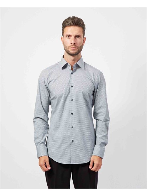 Camicia uomo Boss in popeline di cotone con micro motivo BOSS | 50519830373