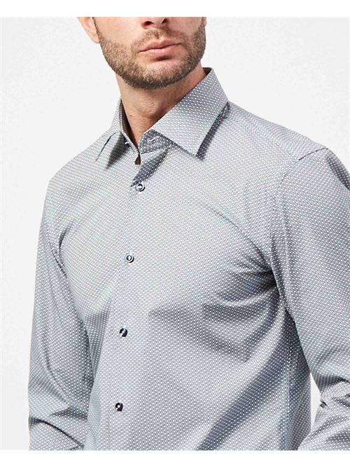 Camicia uomo Boss in popeline di cotone con micro motivo BOSS | 50519830373