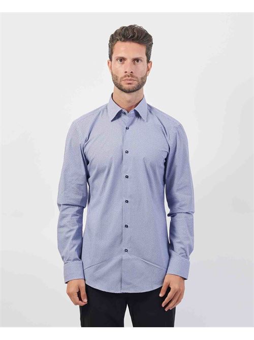 Camicia uomo Boss in popeline di cotone con micro motivo BOSS | 50519830450