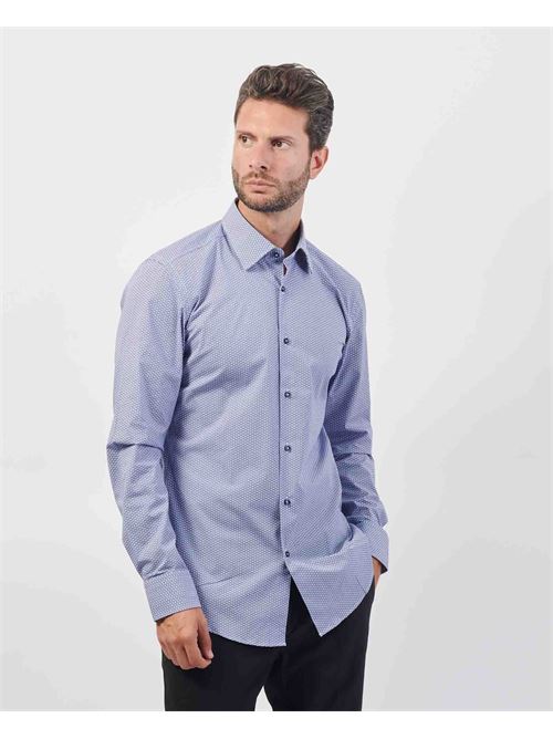 Camicia uomo Boss in popeline di cotone con micro motivo BOSS | 50519830450