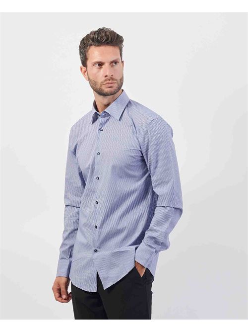 Camicia uomo Boss in popeline di cotone con micro motivo BOSS | 50519830450