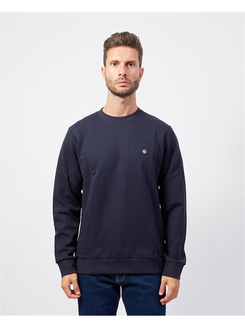 Sweat-shirt col rond en coton bleu Boss BOSS | 50520302404