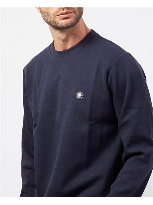 Sweat-shirt col rond en coton bleu Boss BOSS | 50520302404