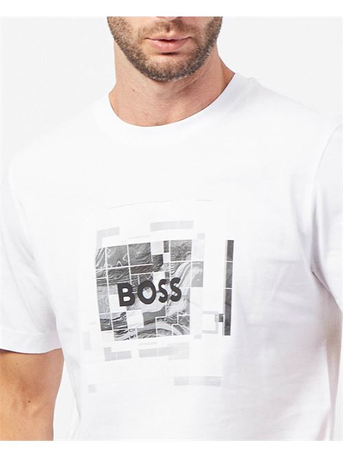 Boss T-shirt in cotton jersey with graphics BOSS | 50522638100