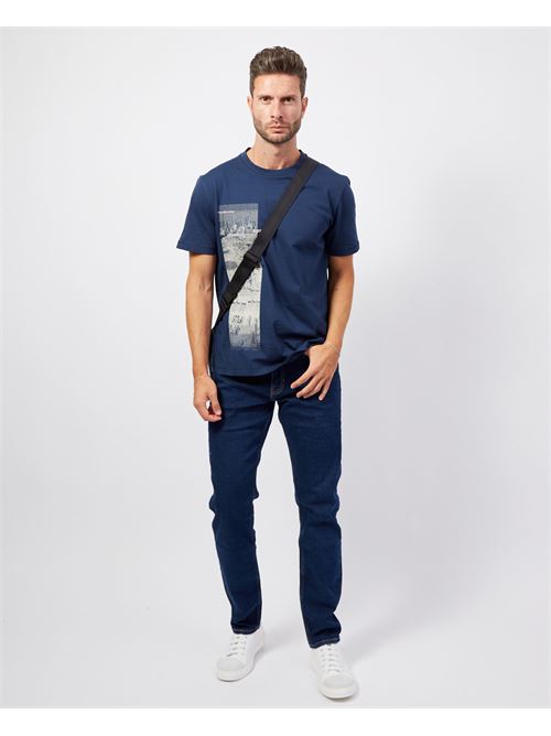 Blue T-shirt by Boss in cotton with new season print BOSS | 50522640464