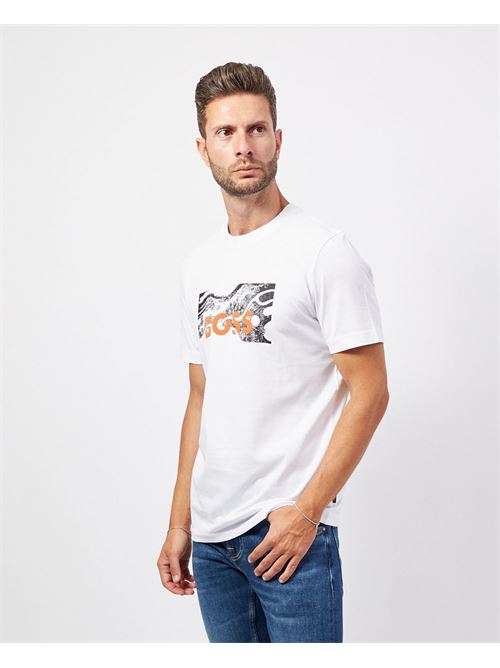 T-shirt girocollo Boss in cotone con stampa BOSS | 50522767100