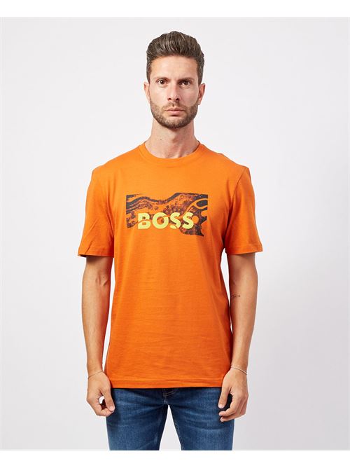 Boss cotton crew neck T-shirt with print BOSS | 50522767840