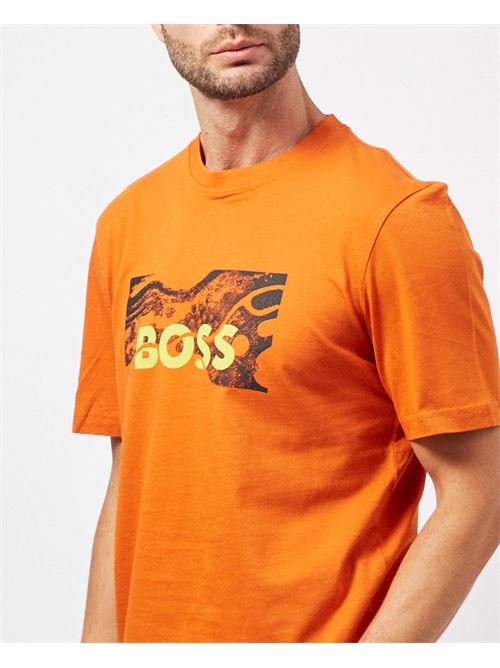 Boss cotton crew neck T-shirt with print BOSS | 50522767840