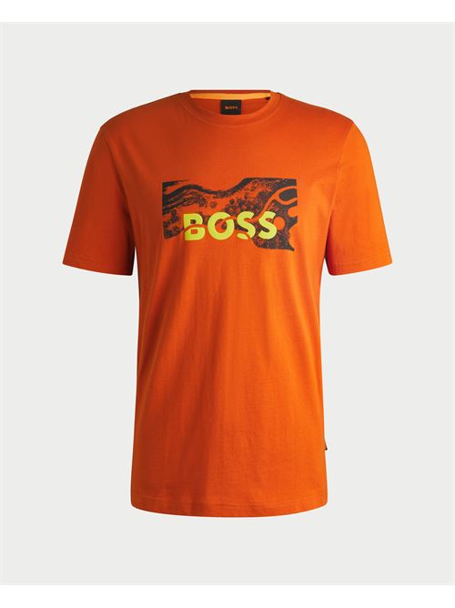 Boss cotton crew neck T-shirt with print BOSS | 50522767840