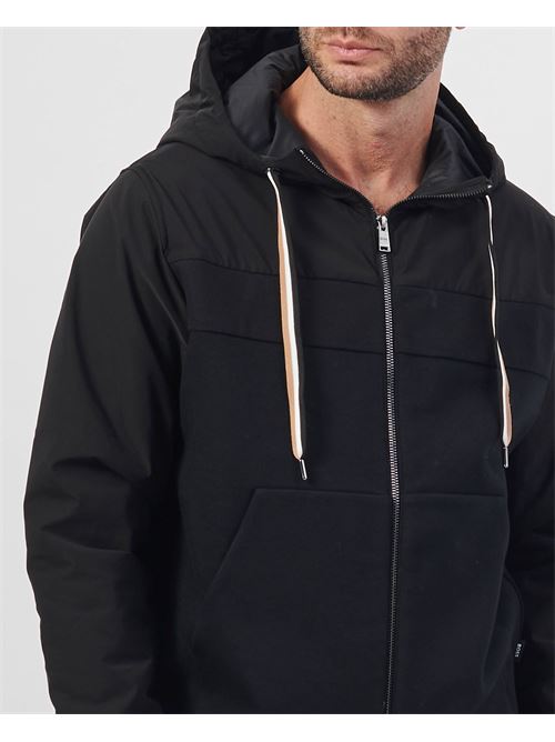 Sweat homme Boss noir entièrement zippé à capuche BOSS | 50524342001