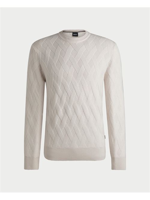 Boss regular fit men's sweater in virgin wool