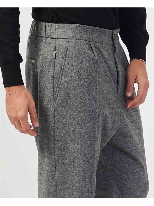 Pantaloni Boss con fit affusolato in flanella elasticizzata BOSS | 50527924042