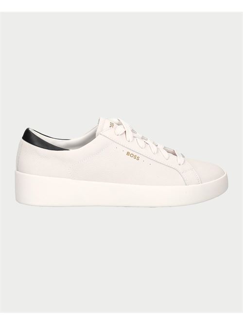 Boss men's leather sneakers with side logo BOSS | 50529509121