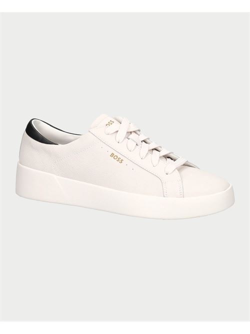 Boss men's leather sneakers with side logo BOSS | 50529509121