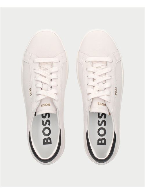 Boss men's leather sneakers with side logo BOSS | 50529509121