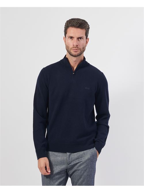 Maglione uomo Boss con chiusura lampo corta BOSS | 50530314404