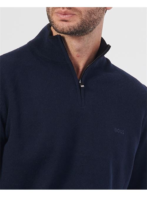 Maglione uomo Boss con chiusura lampo corta BOSS | 50530314404