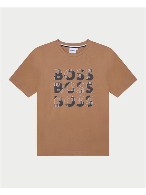 T-shirt Boss per bambini in cotone con logo