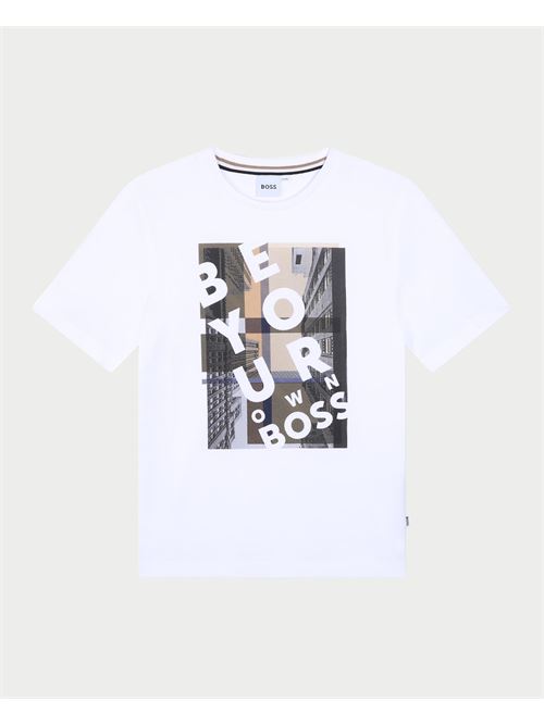 T-shirt enfant Boss en coton avec imprimé BOSS | J5121710P