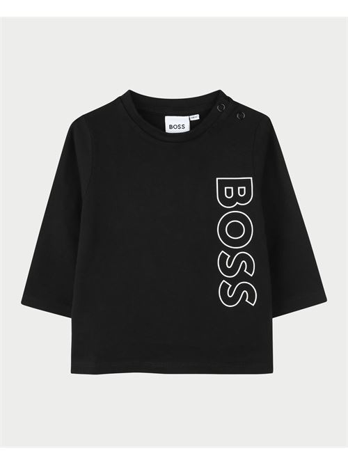 T-shirt Boss en coton à manches longues pour enfant BOSS | J5129309B