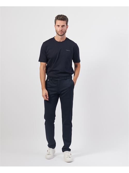 Pantalon Bugatti bleu avec abdominoplastie en viscose m?lang?e BUGATTI | 4096-66891B390