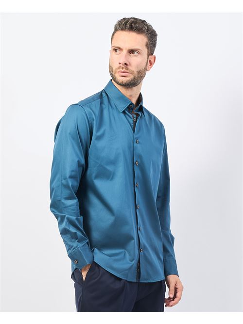 Chemise homme Bugatti effet bleu brillant BUGATTI | 9750-68504B470