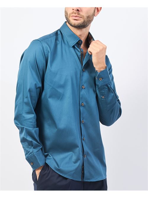 Chemise homme Bugatti effet bleu brillant BUGATTI | 9750-68504B470