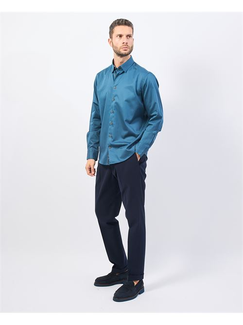 Chemise homme Bugatti effet bleu brillant BUGATTI | 9750-68504B470