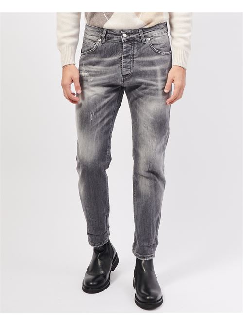 Diff?rents jeans 5 poches avec abrasions DIFFERENT | 2524-BULLDENIM