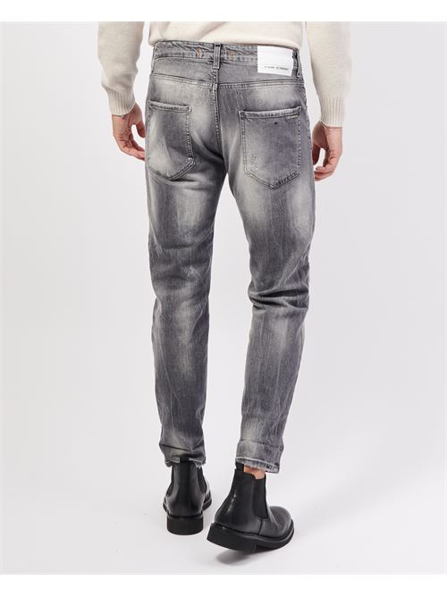 Diff?rents jeans 5 poches avec abrasions DIFFERENT | 2524-BULLDENIM