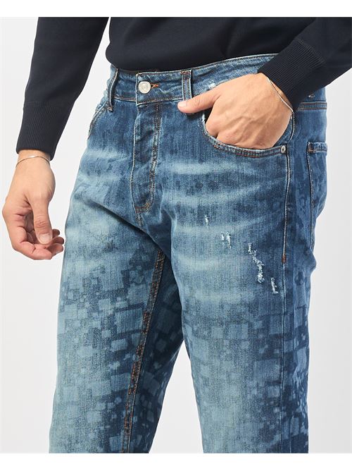 Diff?rents jeans pour hommes 5 poches avec motif all-over DIFFERENT | M02DENIM