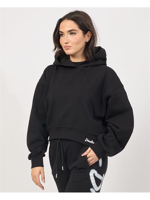 Sweat-shirt court femme ? c?tes DISCLAIMER | 24IDS54658NERO-ST.BIANCA