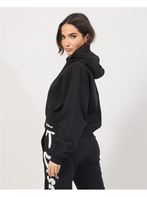 Sweat-shirt court femme ? c?tes DISCLAIMER | 24IDS54658NERO-ST.BIANCA