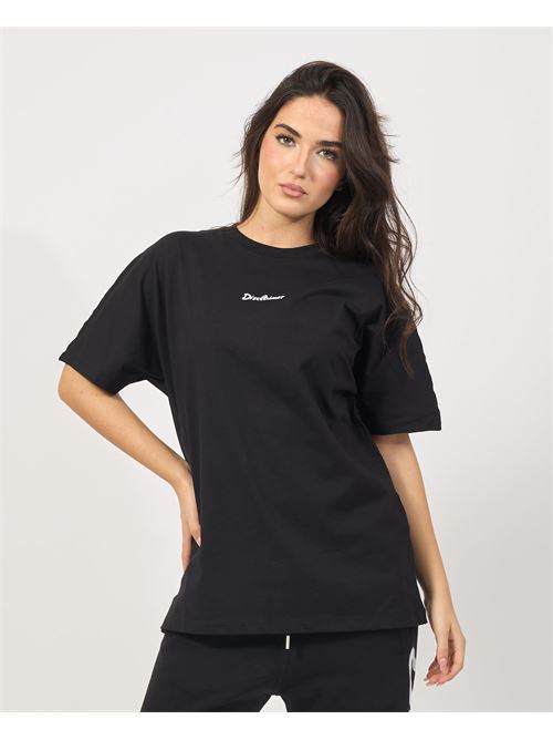 T-shirt femme Disclaimer avec logo devant et derri?re DISCLAIMER | 24IDS54659NERO-ST.BIANCA