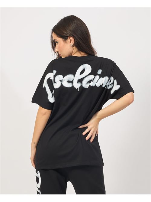 T-shirt femme Disclaimer avec logo devant et derri?re DISCLAIMER | 24IDS54659NERO-ST.BIANCA