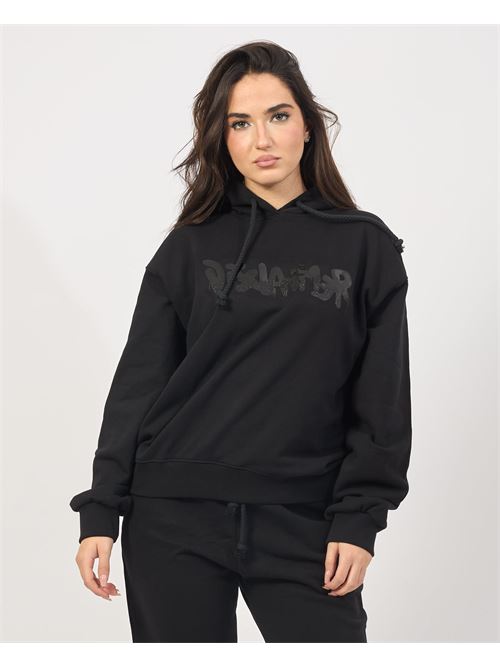 Sweat ? capuche avec clause de non-responsabilit? et logo DISCLAIMER | 24IDS54674NERO