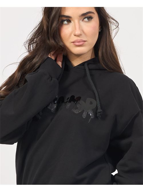 Sweat ? capuche avec clause de non-responsabilit? et logo DISCLAIMER | 24IDS54674NERO