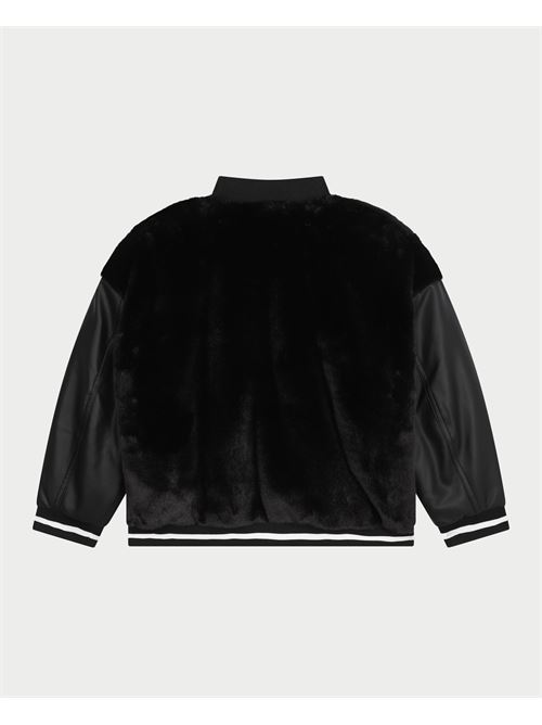 Bomber enfant noir DKNY avec fausse fourrure DKNY | D6023709B