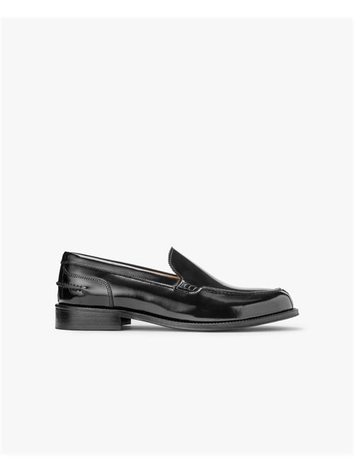 Mocassins pour hommes du Collège Exton, cuir lisse brossé noir EXTON | 103NERO