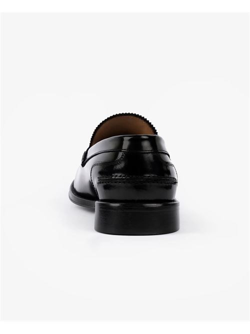 Mocassins pour hommes du Collège Exton, cuir lisse brossé noir EXTON | 103NERO