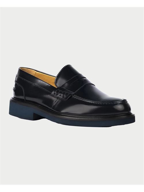 Mocassins pour hommes Exton abrasés en cuir véritable EXTON | 442BLU